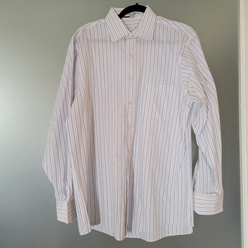 White stripe dress shirt Large 16.5 x 34/35
